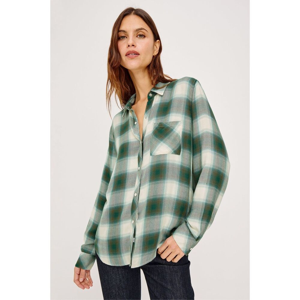 Rails Hunter Shirt in Ivory Olive Teal